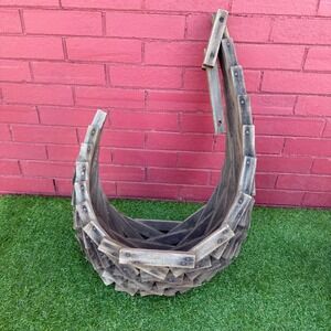 Vintage MCM Wood Block Planter Hanging Plant Basket Boho Chic‎ Cedar artwork